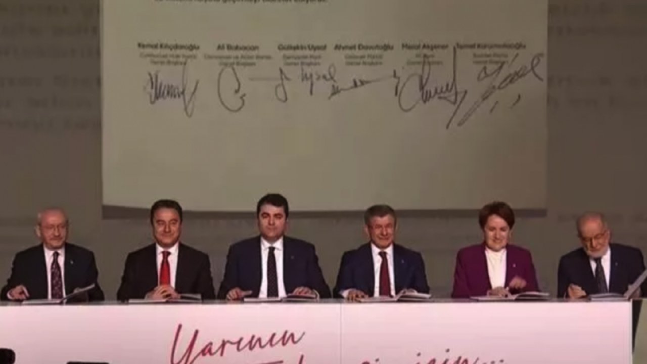 SON DAKİKA:  6 muhalefet partisi liderleri imzayı attı! 23 maddelik 'Güçlendirilmiş Parlamenter Sistem' mutabakatı