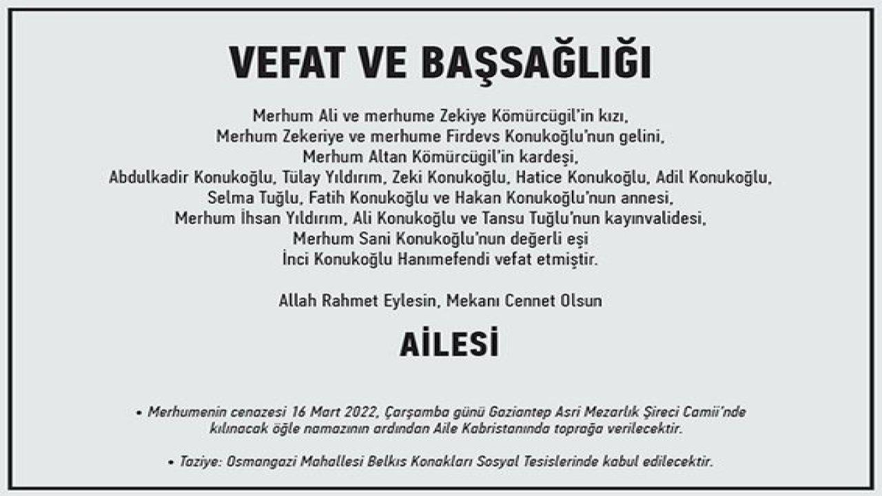 Vefat Ve Başsağlığı