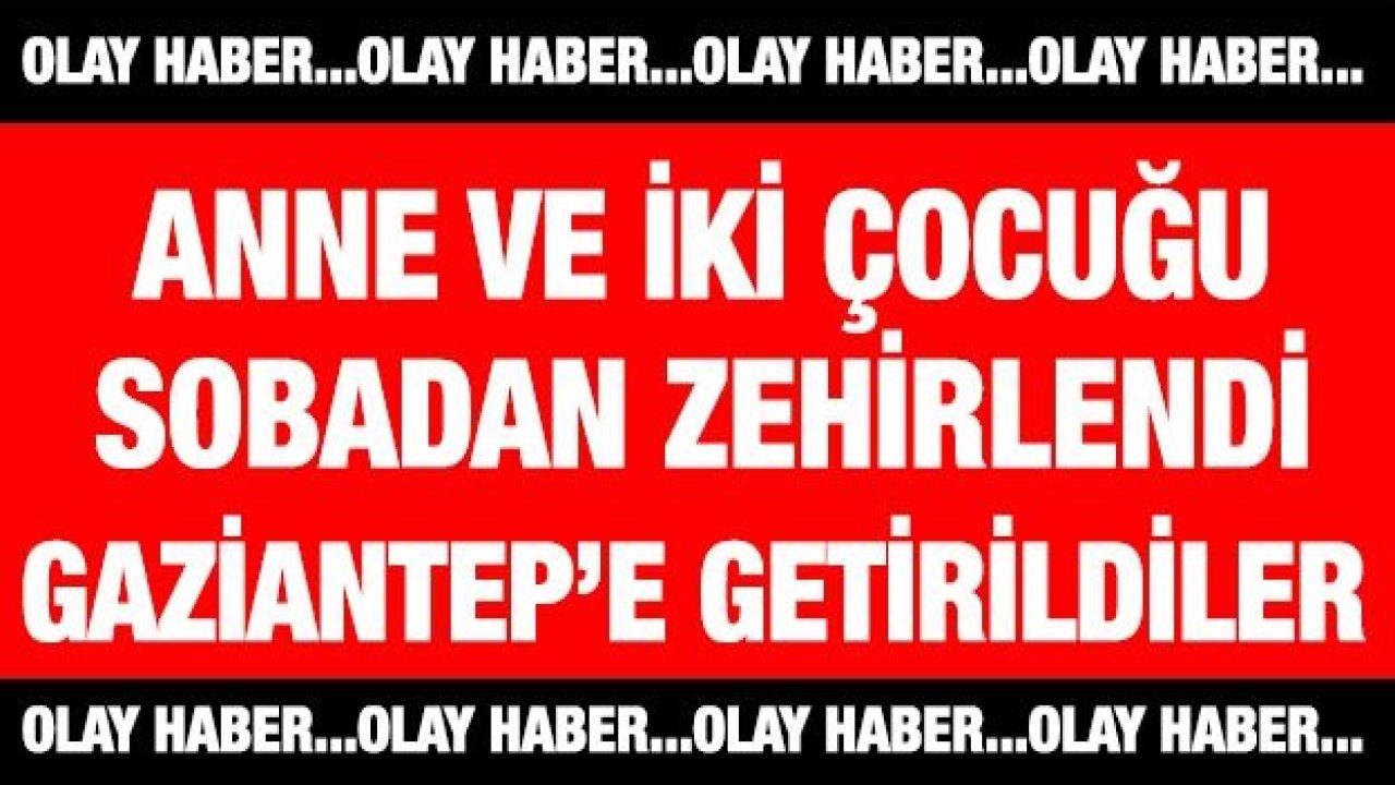 Anne ve iki çocuğu sobadan zehirlendi