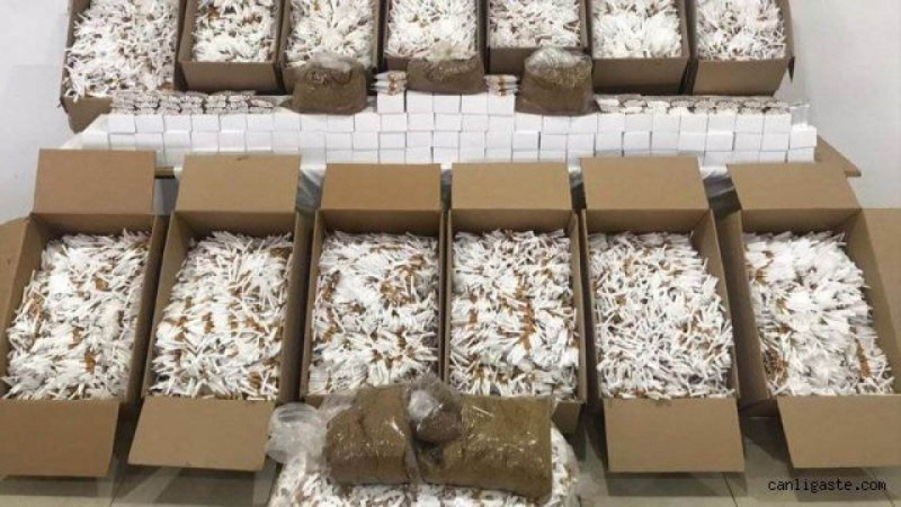 Gaziantep'te yüz binlerce makaron ele geçirildi