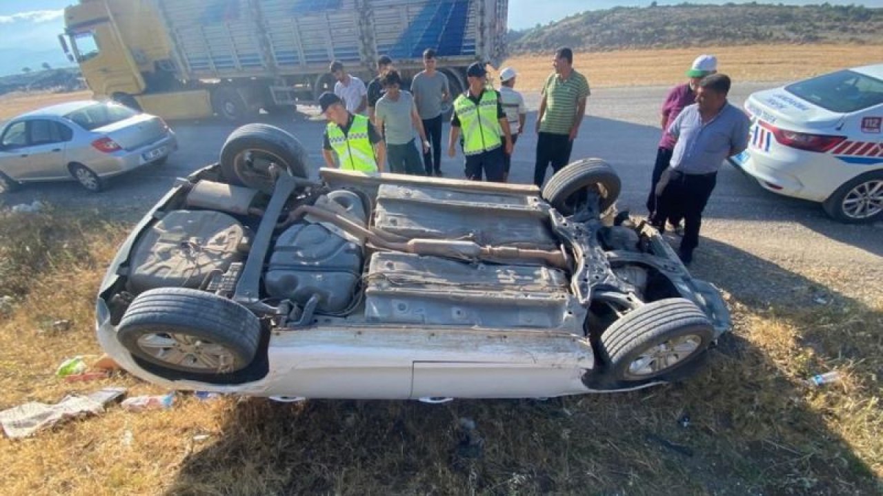 Gaziantep'te devrilen otomobilin sürücüsü yaralandı