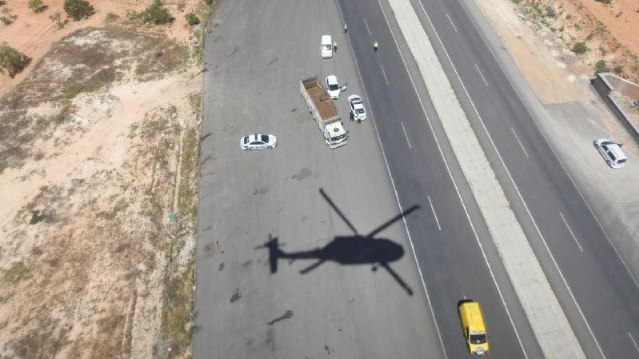 Gaziantep’te bayram öncesi havadan dev trafik denetimi