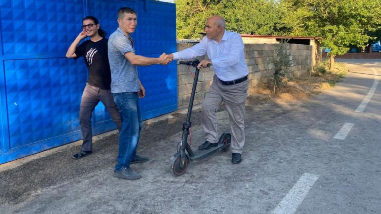 Gaziantep'te muhtarın "hizmet aracı" elektrikli skuter