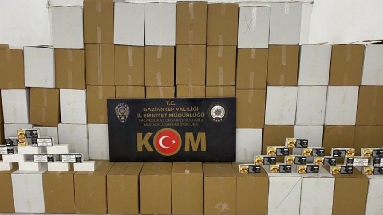 Gaziantep'te kaçakçılara operasyon...3 milyon 580 bin makaron ele geçirildi