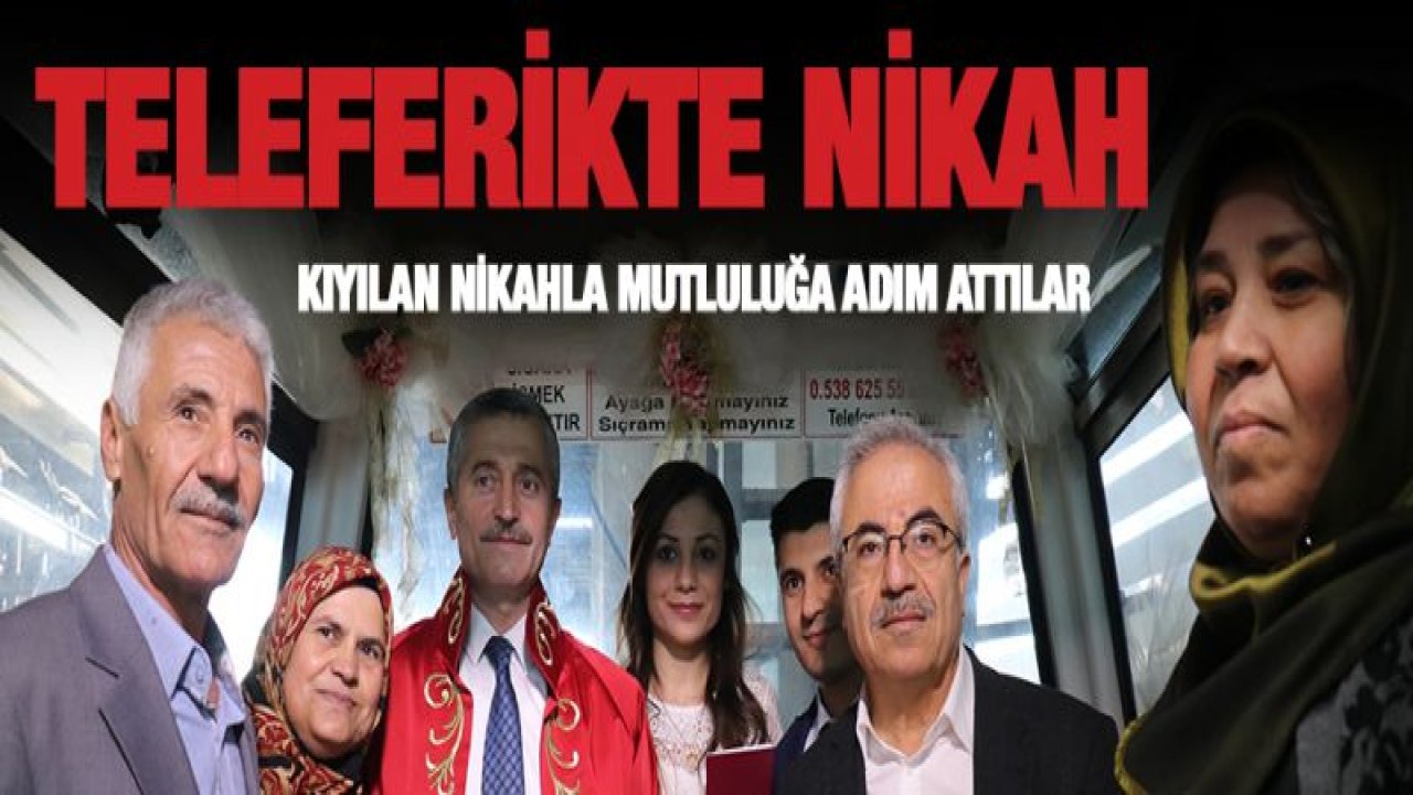Teleferikte kıyılan nikahla mutluluğa adım attılar