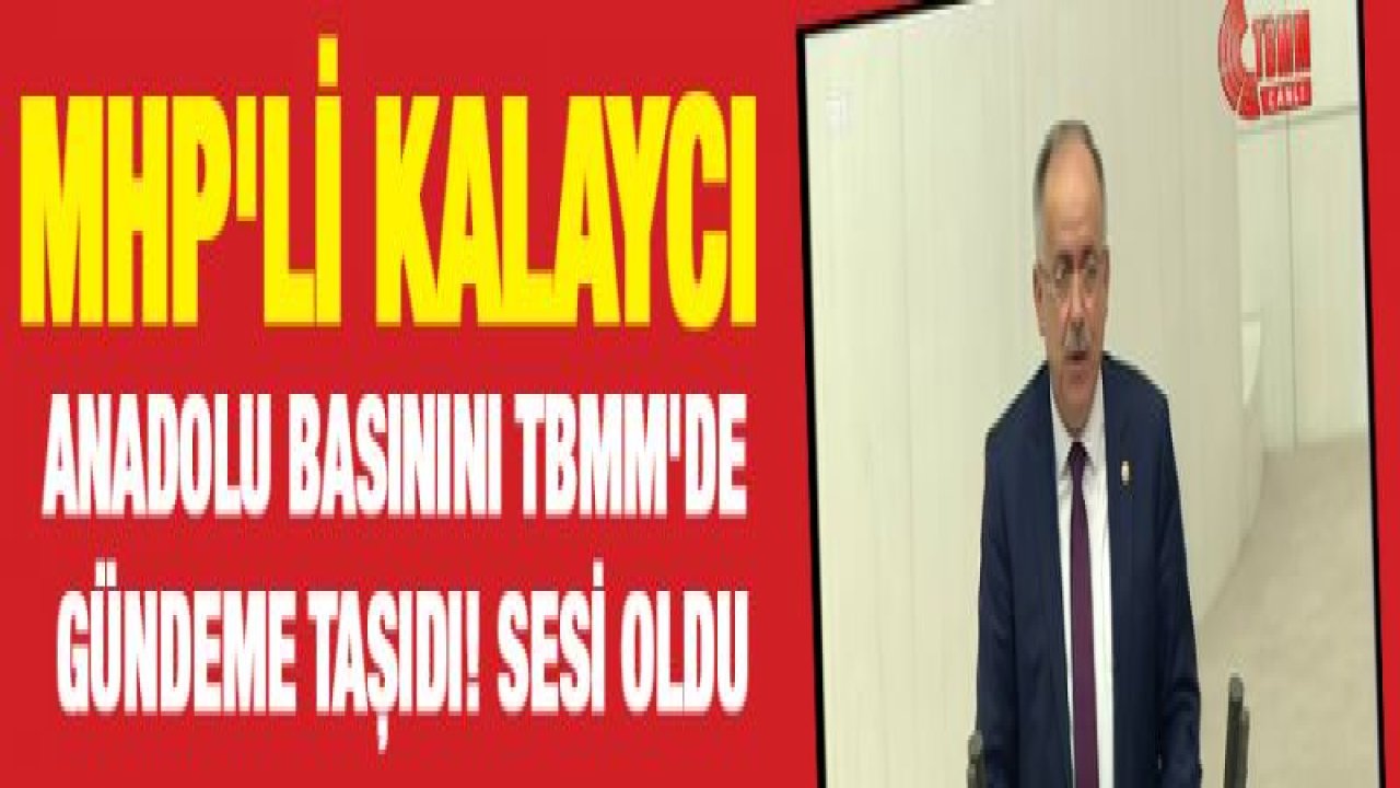 MHP'li Kalaycı Anadolu basınını TBMM'de gündeme taşıdı! Sesi oldu-Yeni