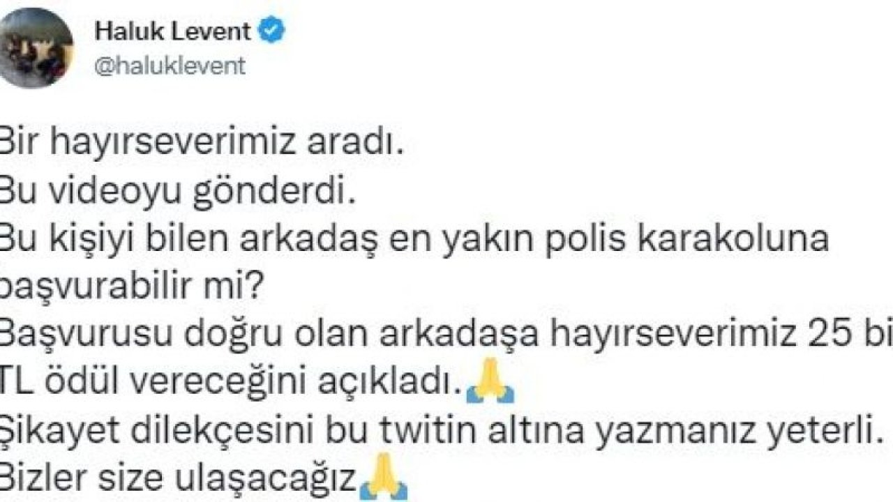 HALUK LEVENT PAYLAŞTI SOSYAL MEDYA YIKILDI! Haluk Levent,  İnsanlık dışı olayı paylaştı: 'Bu  Kişiyi Tanıyana 25 Bin TL Ödül  VERİLECEK ' dedi...İŞTE O VİDEO