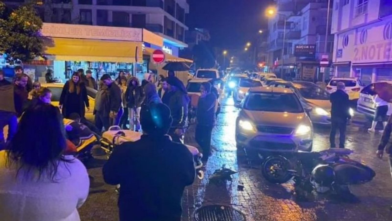 Otomobile çarpan elektrikli bisiklet sürücüsü ölümden döndü