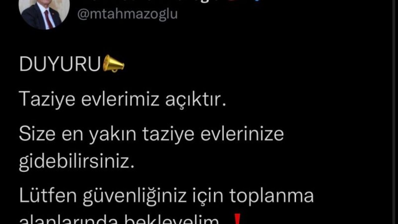 Gaziantep Şahinbey Belediyesi’nden vatandaşlara açıklama
