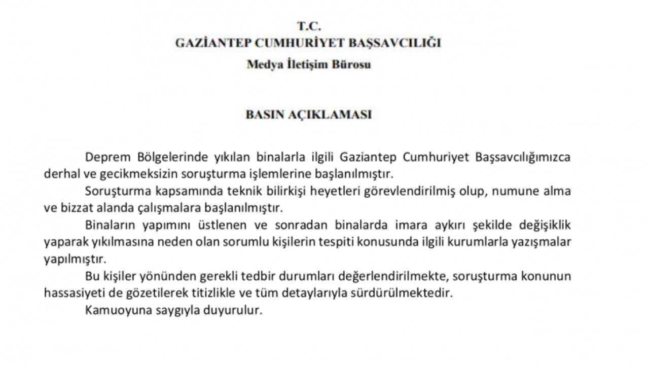 Gaziantep'te Kolon Ve Kiriş Katillerine Soruşturma... Binaları Adeta İnsanlara Tabut Haline Getirmişler