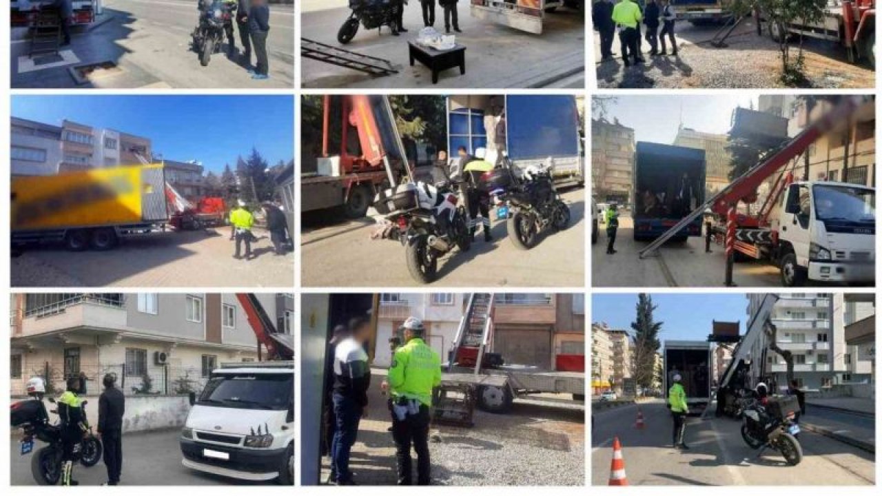 Gaziantep'te ev taşıma ücreti genelgesine uymayan nakliye firmasına 25 bin 256 TL para cezası verilirken araçlar 15 gün trafikten men edildi
