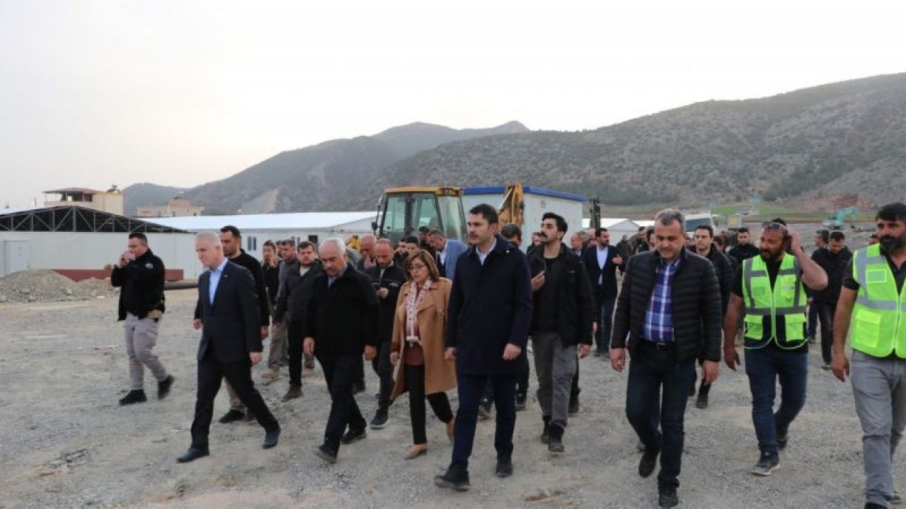 Bakan Kurum, Gaziantep'in Nurdağı ve İslahiye ilçelerinde incelemelerde bulundu