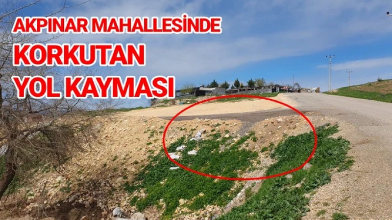 Akpınar Mahallesinde Korkutan Yol Kayması