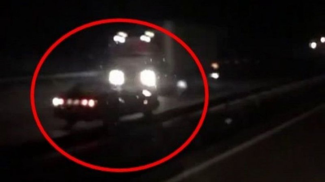 Otoyolda ters şeritte tehlikeli yolculuk