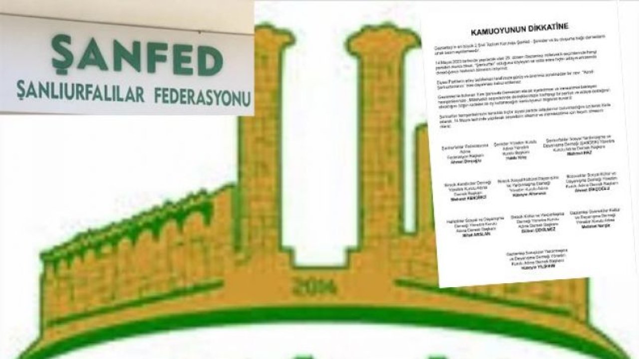 Şanlıurfa Derneklerinin ortak açıklamasında üç çatlak
