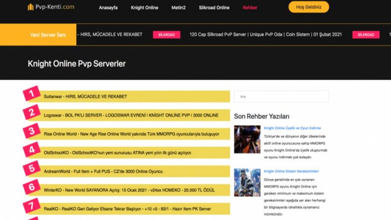 Pvp Server Tanıtımları