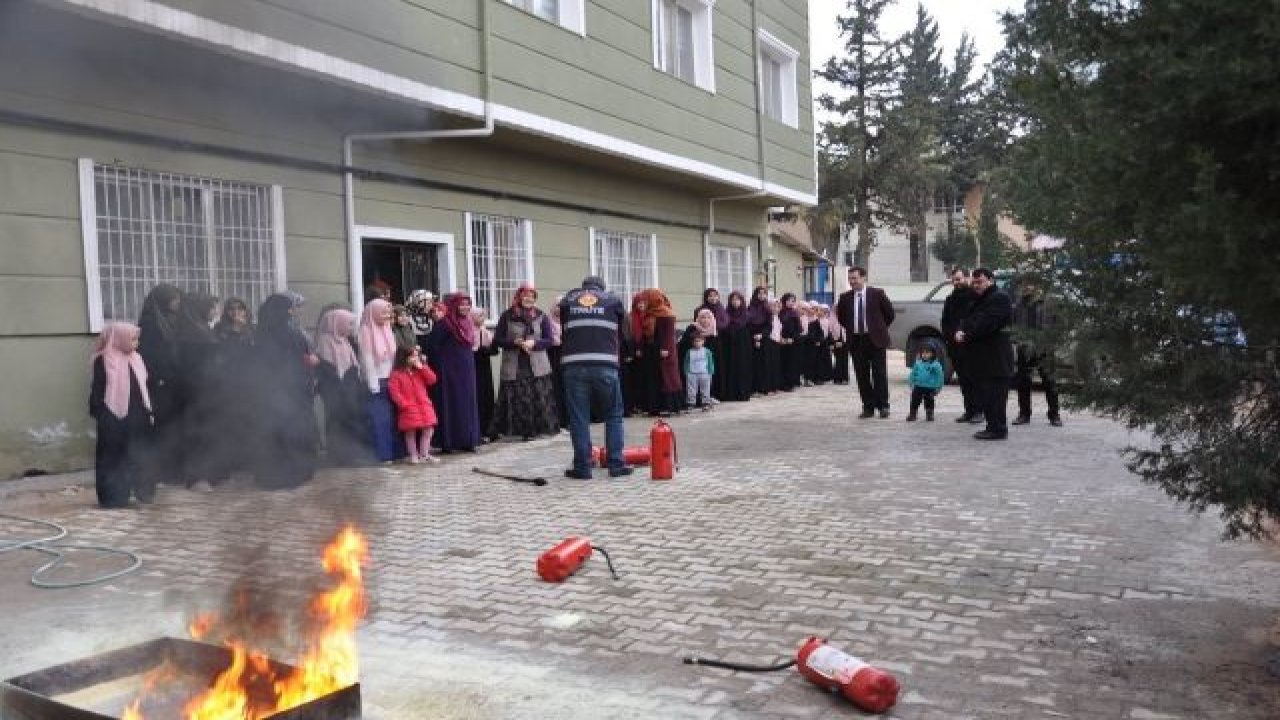 Yatılı kız Kur'an kursunda yangın eğitimi