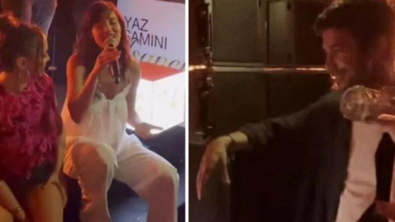 Pınar Deniz sahneye çıktı şarkı söyledi! Kaan Yıldırım sevgilisinden gözlerini alamadı!