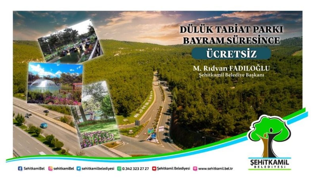 Gaziantep'te Kurban bayramı boyunca Dülük Tabiat Parkı ücretsiz olacak