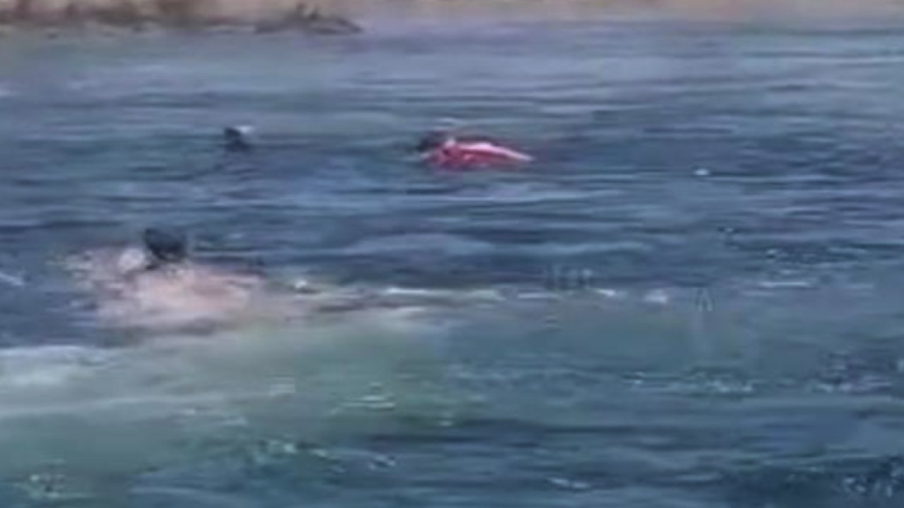 Fırat nehrinde boğulma tehlikesi geçiren genç son anda kurtarıldı... VİDEO HABER