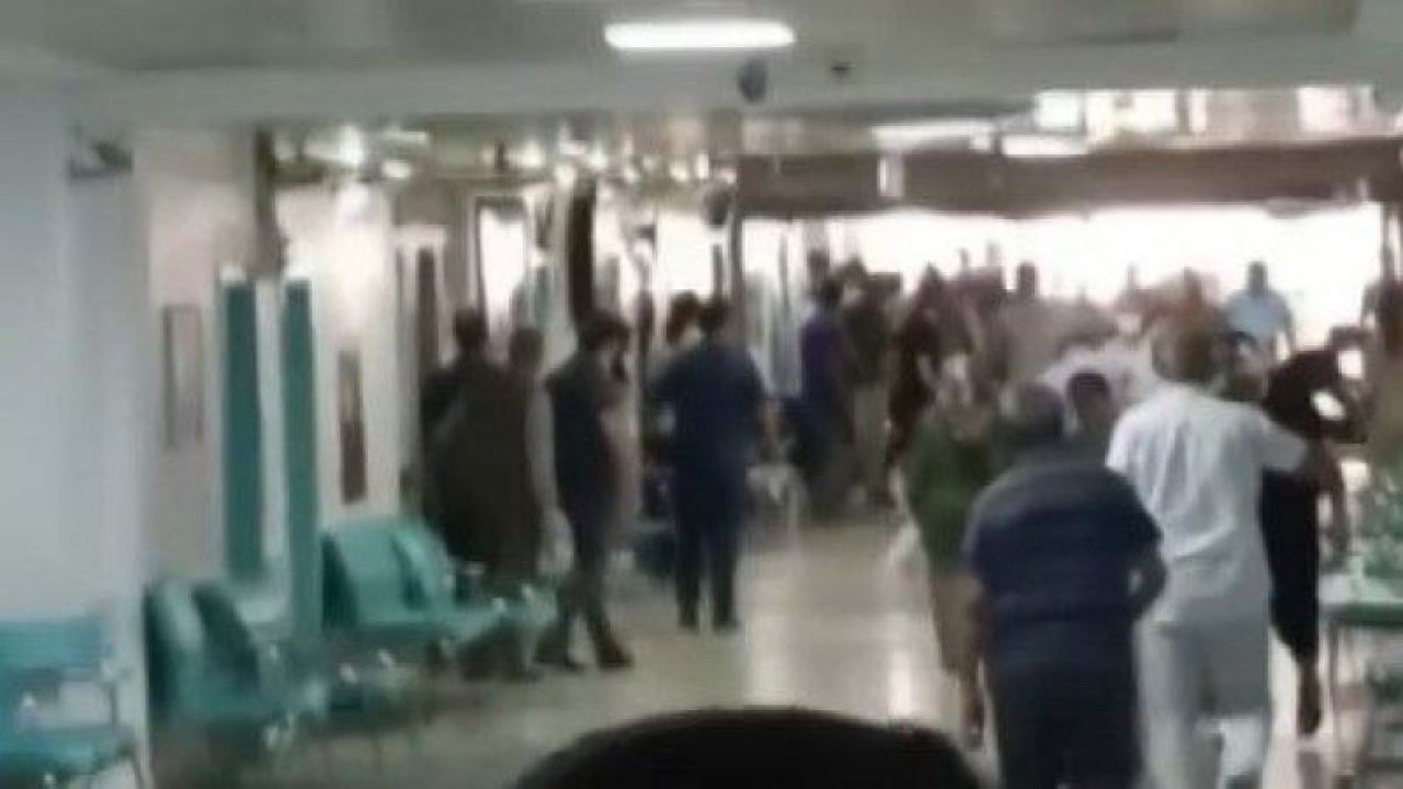 Gaziantep'te alacak verecek meselesi yüzünden hastanede çıkan silahlı kavga sonrası yaşanan panik kameralara yansıdı
