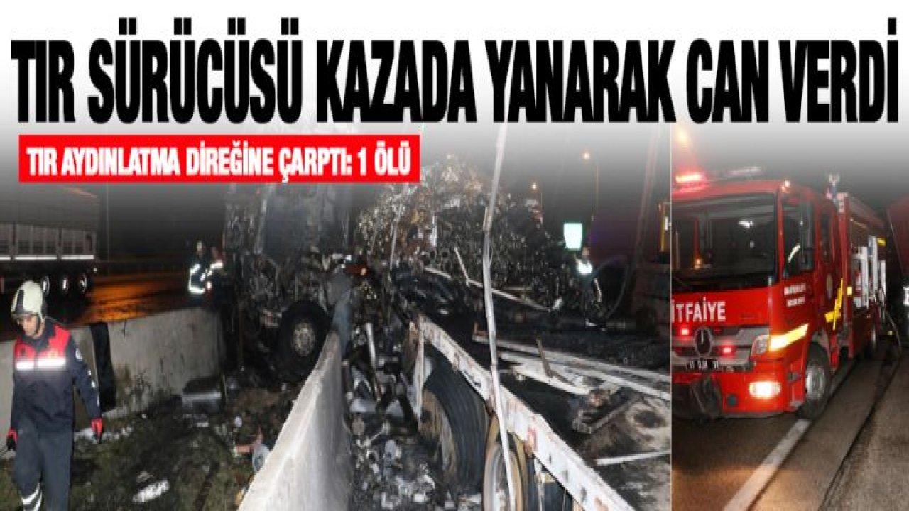 Tır sürücüsü kazada yanarak can verdi