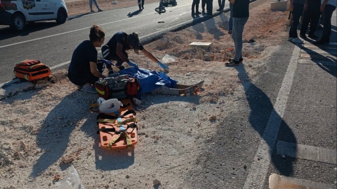 Gaziantep'te otomobilin çarptığı motosiklet sürücüsü hayatını kaybetti
