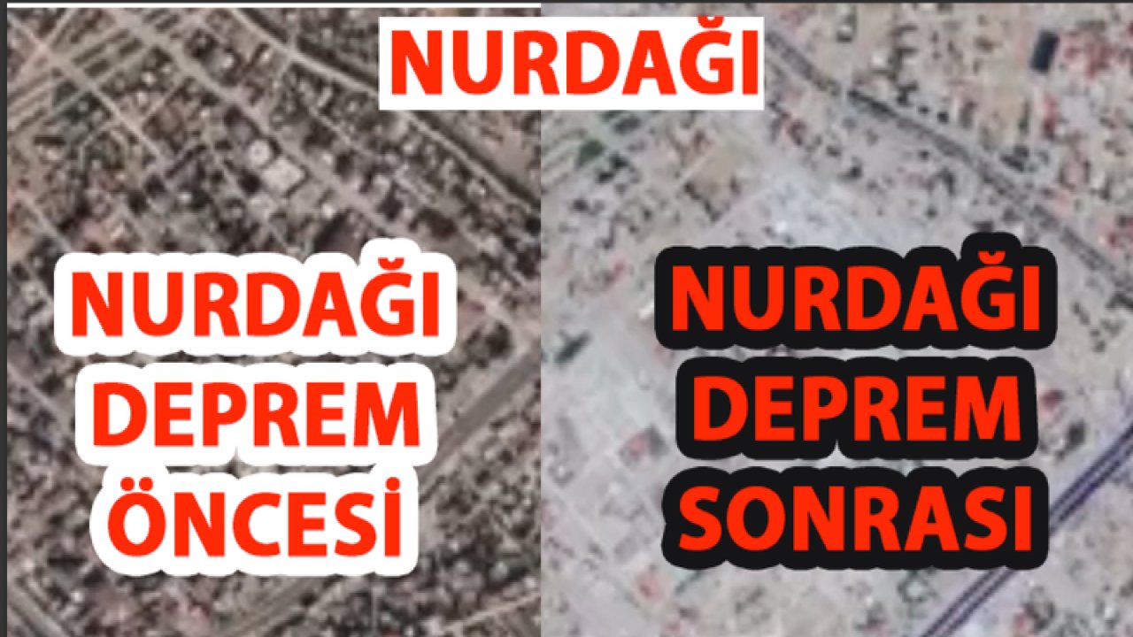 GAZİANTEP VE NURDAĞI BU VİDEOYU KONUŞUYOR! Nurdağı’nın depremden önceki ve sonraki hali görenleri yüreklerini burktu.