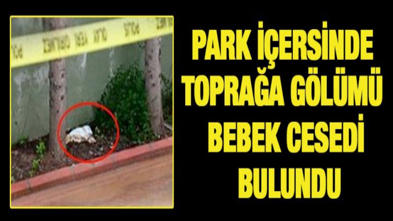 Park içersinde toprağa gölümü bebek cesedi bulundu