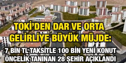 TOKİ’den Dar ve Orta Gelirliye Büyük Müjde: 7 Bin TL Taksitle 100 Bin Yeni Konut! Öncelik Tanınan 28 Şehir Açıklandı
