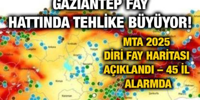 Gaziantep Fay Hattında Tehlike Büyüyor! MTA 2025 Diri Fay Haritası Açıklandı – 45 İl Alarmda