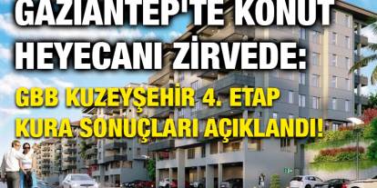 Gaziantep'te Konut Heyecanı Zirvede: GBB Kuzeyşehir 4. Etap Kura Sonuçları Açıklandı!