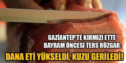 Gaziantep’te Kırmızı Ette Bayram Öncesi Ters Rüzgar: Dana Eti Yükseldi, Kuzu Geriledi!