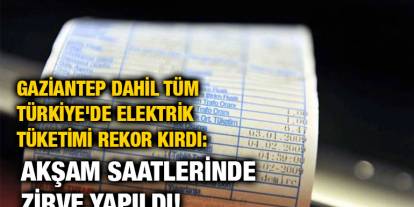 Gaziantep Dahil Tüm Türkiye'de Elektrik Tüketimi Rekor Kırdı: Akşam Saatlerinde Zirve Yapıldı!