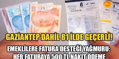 Gaziantep Dahil 81 İlde Geçerli! Emeklilere Fatura Desteği Yağmuru: Her Faturaya 500 TL Nakit Ödeme