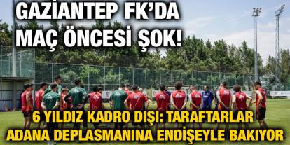 Gaziantep FK’da Maç Öncesi Şok! 6 Yıldız Kadro Dışı: Taraftarlar Adana Deplasmanına Endişeyle Bakıyor