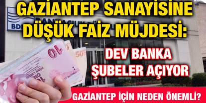 Gaziantep Sanayisine Düşük Faiz Müjdesi: Dev Banka Şubeler Açıyor