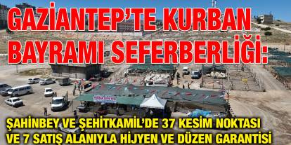 Gaziantep’te Kurban Bayramı Seferberliği: Şahinbey ve Şehitkamil’de 37 Kesim Noktası ve 7 Satış Alanıyla Hijyen ve Düzen Garanti