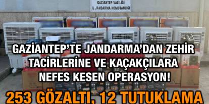 Gaziantep’te Jandarma’dan Zehir Tacirlerine ve Kaçakçılara Nefes Kesen Operasyon