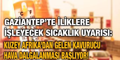 Gaziantep’te İliklere İşleyecek Sıcaklık Uyarısı: Kuzey Afrika’dan Gelen Kavurucu Hava Dalgalanması Başlıyor!