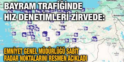 Bayram Trafiğinde Hız Denetimleri Zirvede: Emniyet Genel Müdürlüğü Sabit Radar Noktalarını Resmen Açıkladı