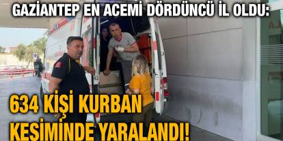 Gaziantep En Acemi Dördüncü İl Oldu: 634 Kişi Kurban Kesiminde Yaralandı!