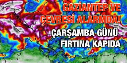 Gaziantep ve Çevresi Alarmda! Çarşamba Günü Fırtına Kapıda