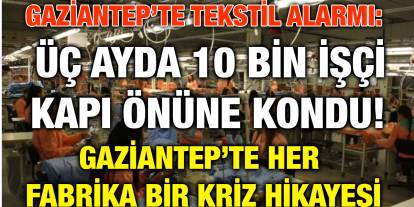 Gaziantep’te Tekstil Alarmı: Üç Ayda 10 Bin İşçi Kapı Önüne Kondu!