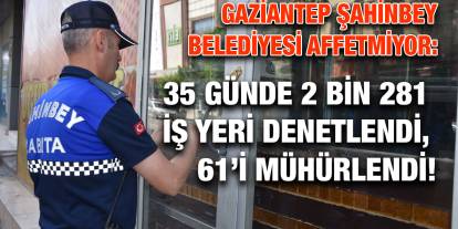 Gaziantep Şahinbey Belediyesi Affetmiyor: 35 Günde 2 Bin 281 İş Yeri Denetlendi, 61’i Mühürlendi!