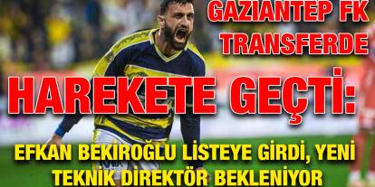 Gaziantep FK Transferde Harekete Geçti: Efkan Bekiroğlu Listeye Girdi, Yeni Teknik Direktör Bekleniyor