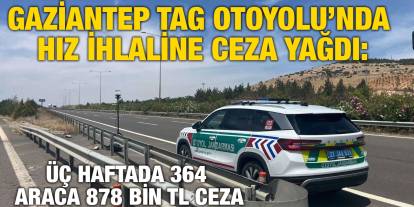 Gaziantep TAG Otoyolu’nda Hız İhlaline Ceza Yağdı: Üç Haftada 364 Araca 878 Bin TL Ceza
