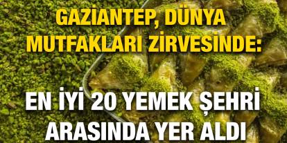 Gaziantep, Dünya Mutfakları Zirvesinde: En İyi 20 Yemek Şehri Arasında Yer Aldı