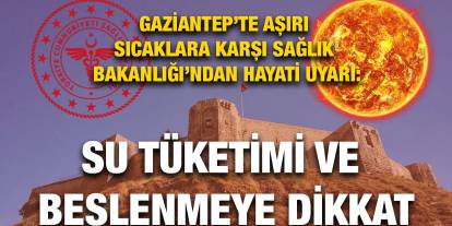 Gaziantep’te Aşırı Sıcaklara Karşı Sağlık Bakanlığı’ndan Hayati Uyarı: Su Tüketimi ve Beslenmeye Dikkat