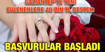 Gaziantep’te Yeni Evlenenlere 40 Bin TL Destek: Başvurular Başladı